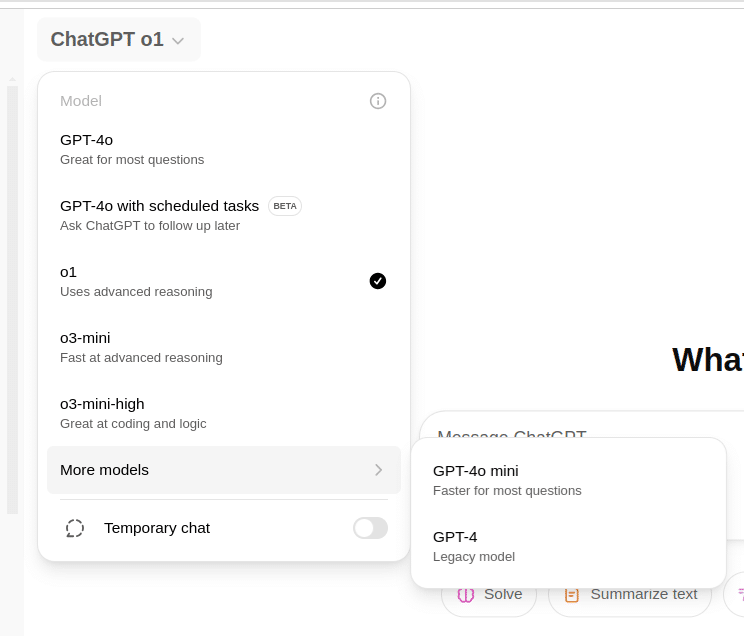 ChatGPT Models