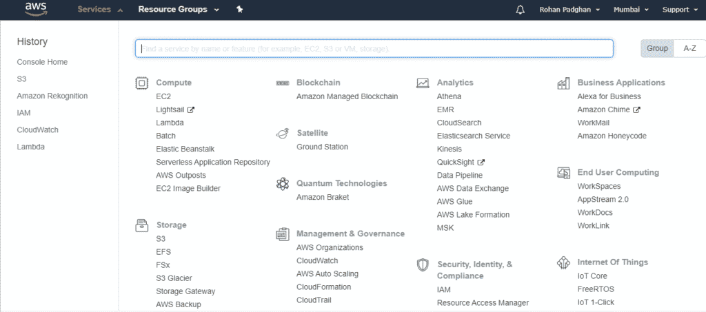 Console - AWS Management Console - Great Learning
AWS management console