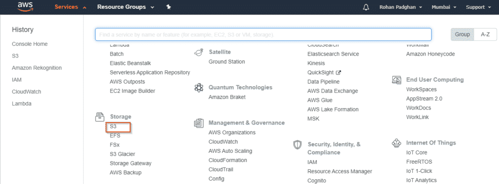 3 - AWS Management Console - Great Learning