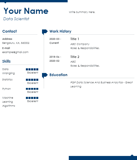 data science resume