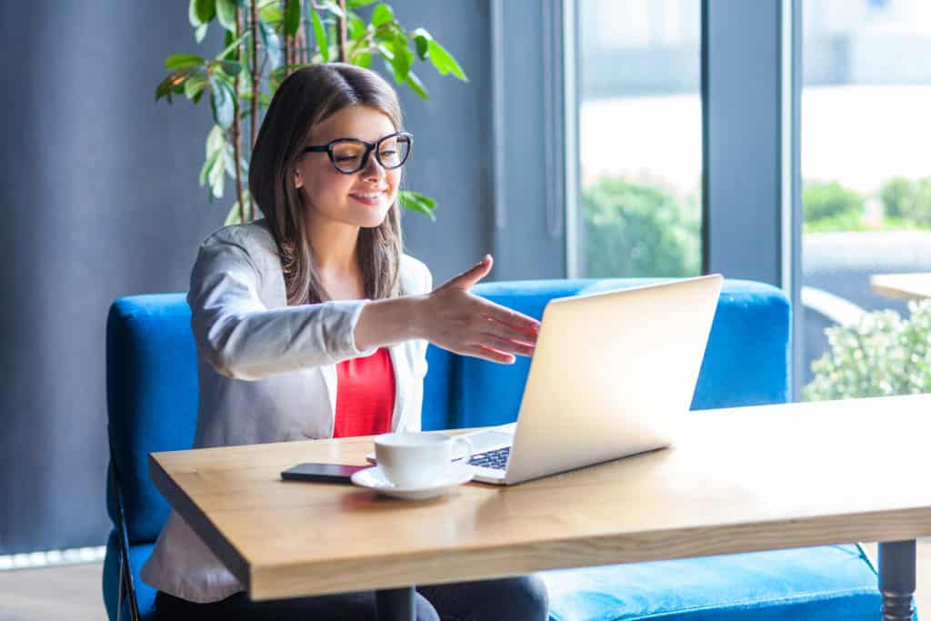 A calm and genuine person during an online MBA interview