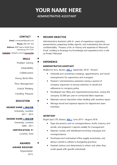 Free Resume Template to download