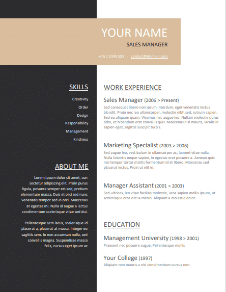 Free Resume Template to download