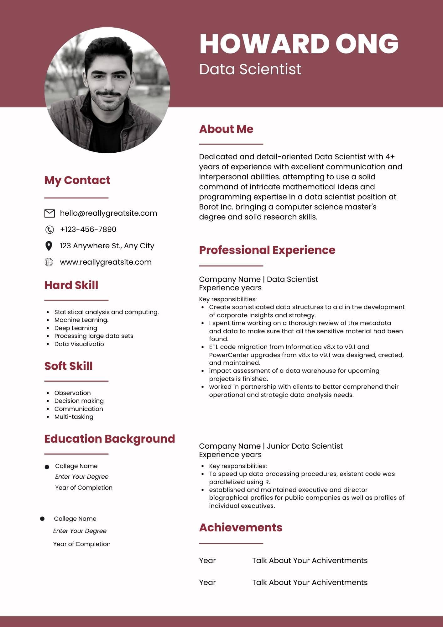 Data Scientist Resume Examples, Templates & Samples - 2024