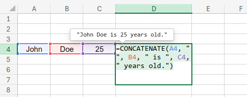 Example of CONCATENATE Function