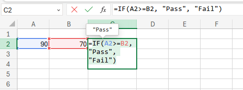 Example of IF Function