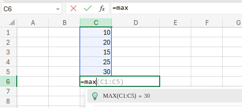 Example of MAX Function