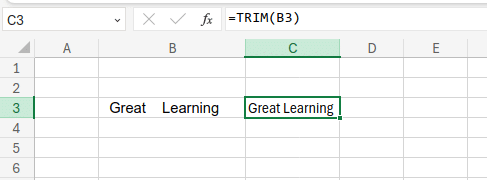 Example of TRIM Function