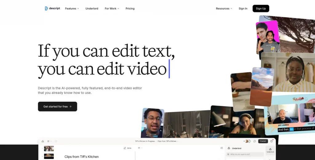 Descript AI Video Editor