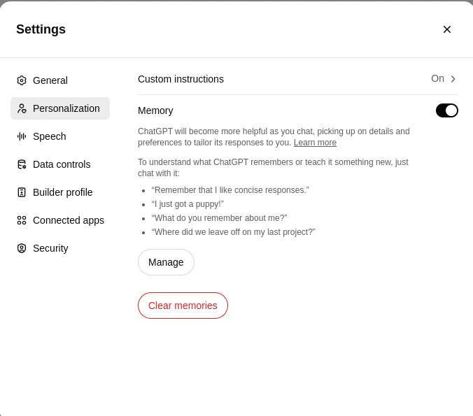 ChatGPT Memory Setting